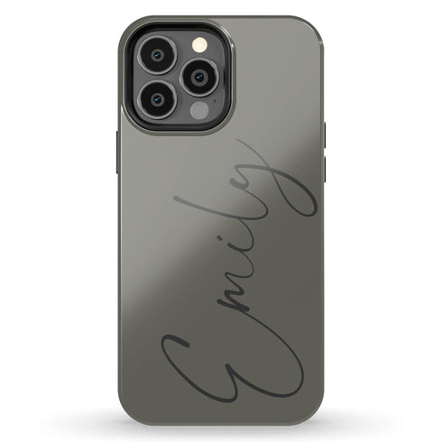 Custom Signature Name Earth Tones iPhone Case - Dark